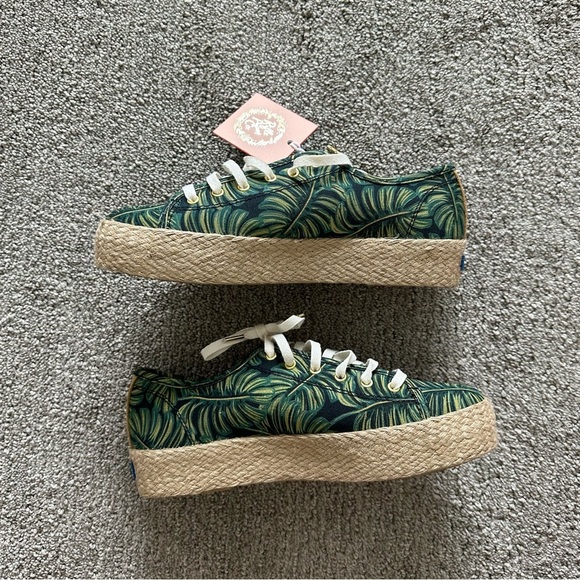 Keds Sneakers Triple Kick Platform Rifle Paper Co Palms Leaves Espadrilles 6 - Picture 4 of 9
